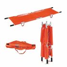 First Aid Central Double-Fold Aluminum Stretcher - 21.50" (546.10 mm) Width x 7" (177.80 mm) Height x 81" (2057.40 mm) Length - 1 Each - Orange - Aluminum, Rubber, Fabric, Vinyl Coated Nylon