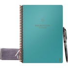 Rocketbook Fusion Notebook - 42 Pages - Executive - 6" x 8 4/5" - Neptune Teal Cover - Reusable, Erasable, Note Section, Task Section, Built-in Planner, Calendar - 1 Each