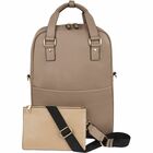 bugatti Ladies Carrying Case (Backpack) for 15.6" Notebook, Tablet, Shoes, Water Bottle - Taupe - Vegan Leather Body - Handle, Shoulder Strap - 16" (406.40 mm) Height x 11.75" (298.45 mm) Width x 5" (127 mm) Depth - Female