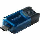 Kingston DataTraveler 80 M 128GB USB 3.2 (Gen 1) Type C Flash Drive - 128 GB - USB 3.2 (Gen 1) Type C - 200 MB/s Read Speed - 5 Year Warranty