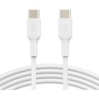 Belkin BOOST↑CHARGE USB-C to USB-C Cable (2m / 6.6ft, White) - 6.6 ft USB-C Data Transfer Cable for iPad mini, Smartphone - First End: 1 x USB Type C - Male - Second End: 1 x USB Type C - Male - White - 1 / Pack