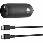 Belkin BoostCharge Auto Adapter - 30 W - 3.3 ft Cable - 12 V DC Input - 11 V DC, 5 V DC, 9 V DC, 12 V DC, 15 V DC Output - Black