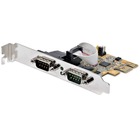 StarTech.com 2-Port PCI Express Serial Card, Dual Port PCIe to RS232 (DB9) Serial Card, 16C1050 UART, COM Retention, Windows & Linux - Connect serial RS232 (DB9) devices with this PC Serial Card. Supports 16C1050 UART - PCI Express serial card with LED activity lights - The UART PCIe supports 5/12V over pin 9 - Keep using legacy hardware with this dual serial port interface card