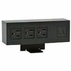 Horizon Power Bar - 3 x Power Receptacles - 125 V AC / 15 A, 5 V DC Desk Mountable - Aluminum - 1 Pack