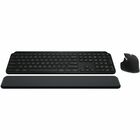 Logitech MX Keys S Combo - Performance Wireless Keyboard and Mouse with Palm Rest - USB Bluetooth Keyboard - Black - USB Wireless Bluetooth Mouse - Darkfield - 8000 dpi - 7 Button - Scroll Wheel - Black - Symmetrical - AA, AAA - Compatible with PC, Mac