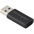 Kensington CA1020 USB-A to USB-C M/F Adapter - 20 Pack - 1 x USB Type A - Male - 1 x USB4 Type C Female - Black