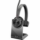 Poly Voyager 4310 Microsoft Teams Certified USB-C Headset with Charge Stand - Siri, Google Assistant - Mono - Wireless - Bluetooth - 298.6 ft - 20 Hz - 20 kHz - Over-the-head, On-ear - Monaural - Ear-cup - Electret Condenser, MEMS Technology Microphone - Noise Canceling - Black