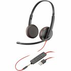 Poly Blackwire C3225 Headset - Stereo - Mini-phone (3.5mm), USB Type C - Wired - 32 Ohm - 20 Hz - 20 kHz - Over-the-head - Binaural - Ear-cup - 7.4 ft Cable - Omni-directional, Noise Cancelling Microphone - Noise Canceling