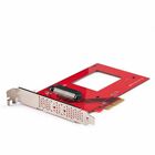 StarTech.com U.3 to PCIe Adapter Card, PCIe 4.0 x4 Adapter For 2.5" U.3 NVMe SSDs, SFF-TA-1001 PCI Express Add-in Card, TAA Compliant - Install a 2.5inch U.3 NVMe SSD into a desktop/server using an a PCIe 4.0 x4, x8, or x16 slot; Not compatible with U.2 drives; Works with PCI Express 3.0; Pre-installed vented full-profile bracket; Drive mounting screws included; OS Independent