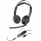 Poly Blackwire 5220 Headset - Stereo - USB Type C, USB, Mini-phone (3.5mm) - Wired - 32 Ohm - 20 Hz - 20 kHz - On-ear - Binaural - Supra-aural - 7.1 ft Cable - Noise Cancelling Microphone - Noise Canceling - Black - TAA Compliant