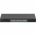 Netgear 24-Port Multi-Gigabit (2.5G) Ethernet Ultra60 PoE++ Smart Switch with 4 SFP+ Ports - 24 Ports - Manageable - 10 Gigabit Ethernet - 2.5GBase-T, 10GBase-X - 4 Layer Supported - Modular - 765 W Power Consumption - 720 W PoE Budget - Twisted Pair, Optical Fiber - PoE Ports - Desktop, Rack-mountable, Table Top - 5 Year Limited Warranty