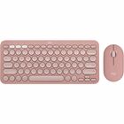 Logitech Pebble 2 Combo Wireless Keyboard and Mouse - USB Type A Wireless Bluetooth Keyboard - Tonal Rose - USB Type A Wireless Bluetooth Mouse - Optical - 4000 dpi - 3 Button - Scroll Wheel - Tonal Rose - AA, AAA - Compatible with Chromebook for PC, Mac