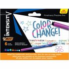 BIC Intensity Colour Change Fineliner, Fine Point (0.4mm), 6-Count Pack, Assorted Pens for Activity Kits and Colouring - Fine Marker Point - Bullet Marker Point Style - Assorted - 6 / Pack