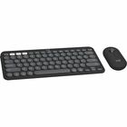 Logitech Pebble 2 Combo for Mac Wireless Keyboard and Mouse - USB Type A Wireless Bluetooth Keyboard - Tonal Graphite - USB Type A Wireless Bluetooth Mouse - Optical - 4000 dpi - 3 Button - Scroll Wheel - Tonal Graphite - AA, AAA - Compatible with Macbook, iPad, iPhone for PC, Mac