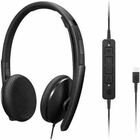 Lenovo Wired VoIP Headset (Teams) - Microsoft Teams Certification - Stereo - USB Type C - Wired - 2.2 Kilo Ohm - 20 Hz - 20 kHz - Over-the-head - Binaural - Ear-cup - 5.9 ft Cable - Noise Cancelling Microphone - Black