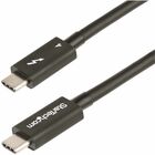 StarTech.com 3ft (1m) Thunderbolt 4 Cable, 40Gbps, 100W PD, 4K/8K Video, Intel-Certified, Compatible w/Thunderbolt 3/USB 3.2/DisplayPort - 3.3ft (1m) Thunderbolt 4 cable supports 40 Gbps 8K 60Hz and 100W Charging; Compatible w/ USB4/USB-C and Thunderbolt 3; Thunderbolt Certified; DP 1.4a w/ DSC; 8K60 or Dual 4K60; 100W PD; PCIe 3.0; Black; 30/34AWG; TPE Jacket w/ Braided Alloy Shield