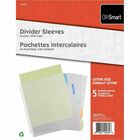 OFFISMART Sheet Protectors with Tab Divider, 5 Pack - For Letter Sheet - 3 x Holes - Ring Binder - Assorted - 5 Pack