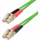 StarTech.com Fiber Optic Duplex Patch Network Cable - 23 ft Fiber Optic Network Cable for Network Device, Switch, Server - First End: 2 x LC/UPC Network - Male - Second End: 2 x LC/UPC Network - Male - 100 Gbit/s - Patch Cable - LSZH - 50/125 µm - Green - 1