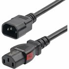 StarTech.com 4ft (1.2m) Power Extension Cord, IEC 60320 C14 to Locking C13, PDU Power Cord, 10A 250V, 18AWG, UL Listed Components - 4ft universal power cord with IEC 60320 C14 to locking C13 connectors; 250V at 15A; UL Listed components; Wire: 100% Copper; Fire Rating: VW-1; 14AWG; Jacket Rating: SJT; Temp Range: -4 to 221°F; Cable O.D.: 0.3in; TAA Compliant