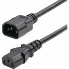 StarTech.com 2ft (60cm) Power Extension Cord, IEC 60320 C14 to C13 PDU Power Cord, 10A 250V, 18AWG, UL Listed Components - 2ft universal power cord with IEC 60320 C14 to C13 connectors; Rated to carry 250V at 10A; UL Listed components; Wire: 100% Copper; Fire Rating: VW-1; 18AWG; Jacket Rating: SJT; Temp Range: -4 to 221°F; Cable O.D.: 0.3in; TAA Compliant