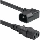 StarTech.com 6ft (1.8m) Heavy Duty Power Cord, Right Angle IEC 60320 C14 to C13, 15A 250V, 14AWG, UL Listed Components - 6ft heavy duty power cord with right angle IEC 60320 C14 to straight C13 connectors; 250V at 15A; UL Listed components; Wire: 100% Copper; Fire Rating: VW-1; 14AWG; Jacket Rating: SJT; Temp Range: -4 to 221F; Cable O.D: 0.36in; TAA Compliant
