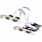 StarTech.com 4-Port Serial PCIe Card, Quad-Port RS232/RS422/RS485 Card, 16C1050 UART, ESD Protection, Windows/Linux, TAA-Compliant - 4-Port PCIe Serial Card features on-board DIP switches allowing each DB9 port to operate in RS-232/RS-422/RS-485 independently; Jumpers provide the option of 12V/5V/RI @ 1.5A per port; Includes Low-Profile Brackets; Supports Windows/Linux