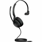 Jabra Evolve2 50 Headset - Microsoft Teams Certification - Mono - USB Type C - Wired/Wireless - Bluetooth - Over-the-head - Monaural - Supra-aural - Noise Cancelling Microphone