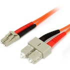 StarTech.com 3m Fiber Optic Cable - Multimode Duplex 62.5/125 - LSZH - LC/SC - OM1 - LC to SC Fiber Patch Cable - LC Male - SC Male - 9.84ft - Orange