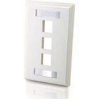 C2G 3 Socket Keystone Network/Multimedia Faceplate - 3 x Socket(s) - White