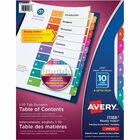 Avery® Ready Index Custom TOC Binder Dividers - 60 x Divider(s) - 1-10 - 10 Tab(s)/Set - 8.50" Divider Width x 11" Divider Length - 3 Hole Punched - White Paper Divider - Multicolor Paper Tab(s) - 6 / Pack