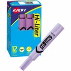 AveryÂ® Desk Style Highlighters - Chisel Marker Point Style - Fluorescent Purple - Purple Barrel - 12 / Dozen
