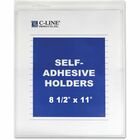 C-Line Self-Adhesive Seal Shop Ticket Holders - 9" x 12" Sheet Size - Vinyl - Clear - 50 / Box