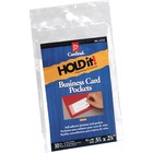 Cardinal HOLDit! Business Card Pockets - Support 3.75" (95.25 mm) x 2.38" (60.33 mm) Media - Polypropylene - 10 / Pack - Clear