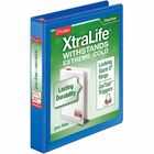 Cardinal Xtralife ClearVue Locking Slant-D Binders - 1" Binder Capacity - Letter - 8 1/2" x 11" Sheet Size - 270 Sheet Capacity - 1" Spine Width - 3 x D-Ring Fastener(s) - 2 Inside Front & Back Pocket(s) - Polyolefin - Blue - 408.2 g - Non-stick, Locking Ring, PVC-free, Clear Overlay, Cold Resistant, Crack Resistant - 1 Each