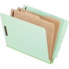 Pendaflex Letter Recycled Classification Folder - 8 1/2" x 11" - 2" Expansion - 6 Fastener(s) - 2" Fastener Capacity for Folder, 1" Fastener Capacity for Divider - 2 Divider(s) - Pressboard - Light Green - 60% Recycled