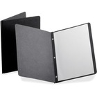 Oxford Letter Recycled Report Cover - 1/2" Folder Capacity - 8 1/2" x 11" - Leatherette - Black - 10% Recycled - 25 / Box