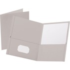 Oxford Letter Recycled Pocket Folder - 8 1/2" x 11" - 100 Sheet Capacity - 2 Internal Pocket(s) - Leatherette Paper - Gray - 10% Recycled