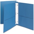 Oxford Letter Recycled Pocket Folder - 8 1/2" x 11" - 85 Sheet Capacity - 3 Fastener(s) - 1/2" Fastener Capacity for Folder - 2 Inside Front & Back Pocket(s) - Leatherette - Light Blue - 10% Recycled - 25 / Box