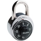 Master Lock Combination Lock - 3 Digit - 0.28" (7.11 mm) Shackle Diameter - Cut Resistant, Rust Resistant - Steel Body, Steel Shackle - Silver - 1 Each