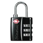 Master Lock Luggage Keyed Combination Padlock - 3 Digit - Keyed Alike - 0.13" (3.18 mm) Shackle Diameter - Metal - Black - 1 Each