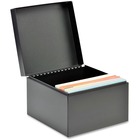 MMF Card File Box - External Dimensions: 8.5" Width x 8.5" Depth x 6" Height - Heavy Duty - Steel - Black - For Card - Recycled - 1 Each