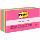 Post-itÂ® Notes Original Notepads - Poptimistic Color Collection - 500 - 3" x 5" - Rectangle - 100 Sheets per Pad - Unruled - Power Pink, Acid Lime, Vital Orange, Aqua Splash, Guava - Paper - Self-adhesive, Repositionable - 5 / Pack