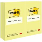 3M Notes, Canary Yellow - 100 - 4" x 6" - Rectangle - 100 Sheets per Pad - Unruled - Yellow - Paper - Self-adhesive, Repositionable - 1 Each