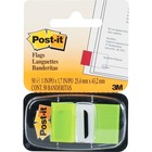 Post-itÂ® Standard Tape Flags - 50 x Bright Green - 1" x 1.75" - Bright Green - Removable, Self-adhesive - 1 Pack