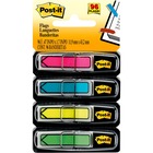 Post-it® Arrow Flags - 24 x Pink, 24 x Blue, 24 x Yellow, 24 x Green - 0.50" x 1.75" - Arrow, Rectangle - Unruled - Pink, Green, Blue, Yellow, Aqua - Removable, Self-adhesive - 96 / Pack