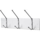 Safco 3-Hook Contemporary Steel Coat Hooks - 3 Hooks - 4.54 kg Capacity - for Garment - Steel, Metal - Silver - 1 / Each