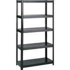 Safco Boltless Steel Shelving - 36" x 18" x 72" - 5 x Shelf(ves) - 453.59 kg Load Capacity - Durable - Black - Powder Coated - Assembly Required