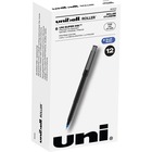 uni-ball Classic Rollerball Pens - Fine Pen Point - 0.7 mm Pen Point Size - Blue - Black Stainless Steel Barrel - 1 Dozen