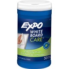 Expo White Board Cleaning Towelettes - 6" (152.40 mm) Width x 9" (228.60 mm) Length - Reusable, Pre-moistened - White - Cloth - 1Each