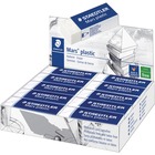Staedtler Mars Plastic White Eraser - White - Plastic - 2.50" (63.50 mm) Width x 0.50" (12.70 mm) Height x 0.88" (22.23 mm) Depth x - 20 / Box - Latex-free, Non-smudge, Smear Resistant, Tear Resistant